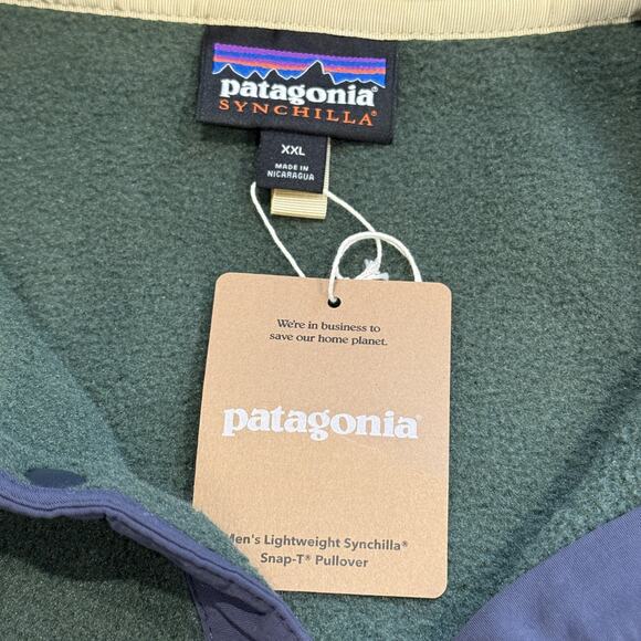 Patagonia Pullover Mens 2XL Seabird Grey Lightweight Synchilla Snap Fleece NWT - Picture 4 of 12